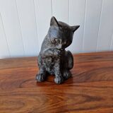 Carved cat statue