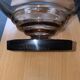Art Deco footed bowl Daum Nancy, smoked glass, square base, signed