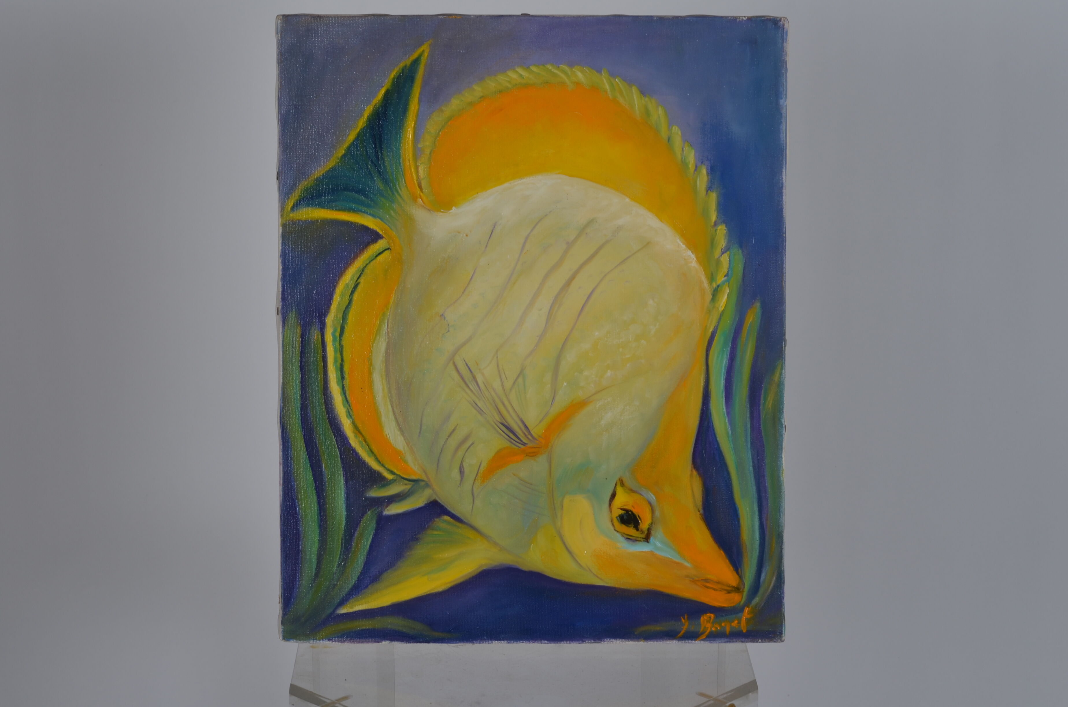Oil on canvas butterfly fish