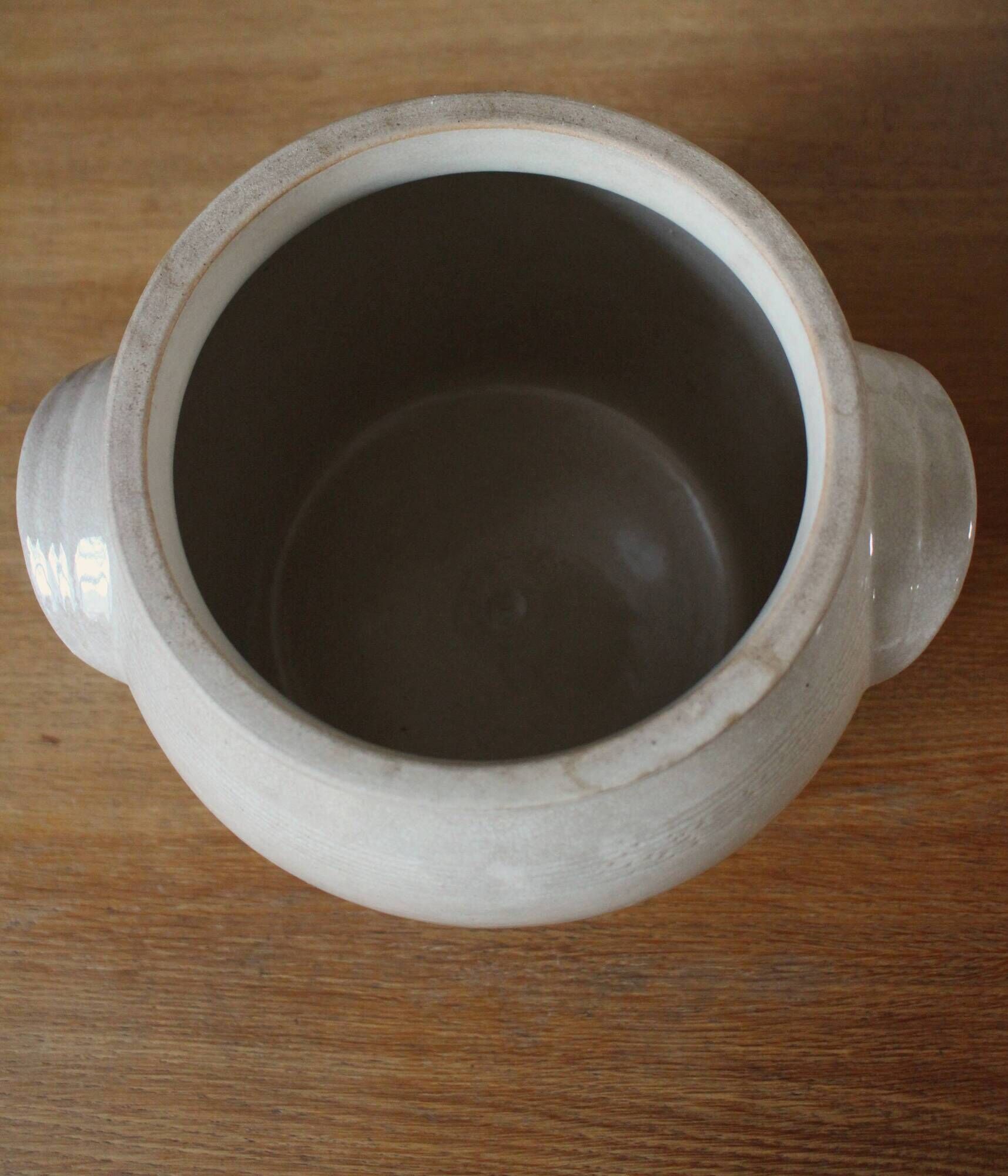 Vase garden pot glazed stoneware with two handles