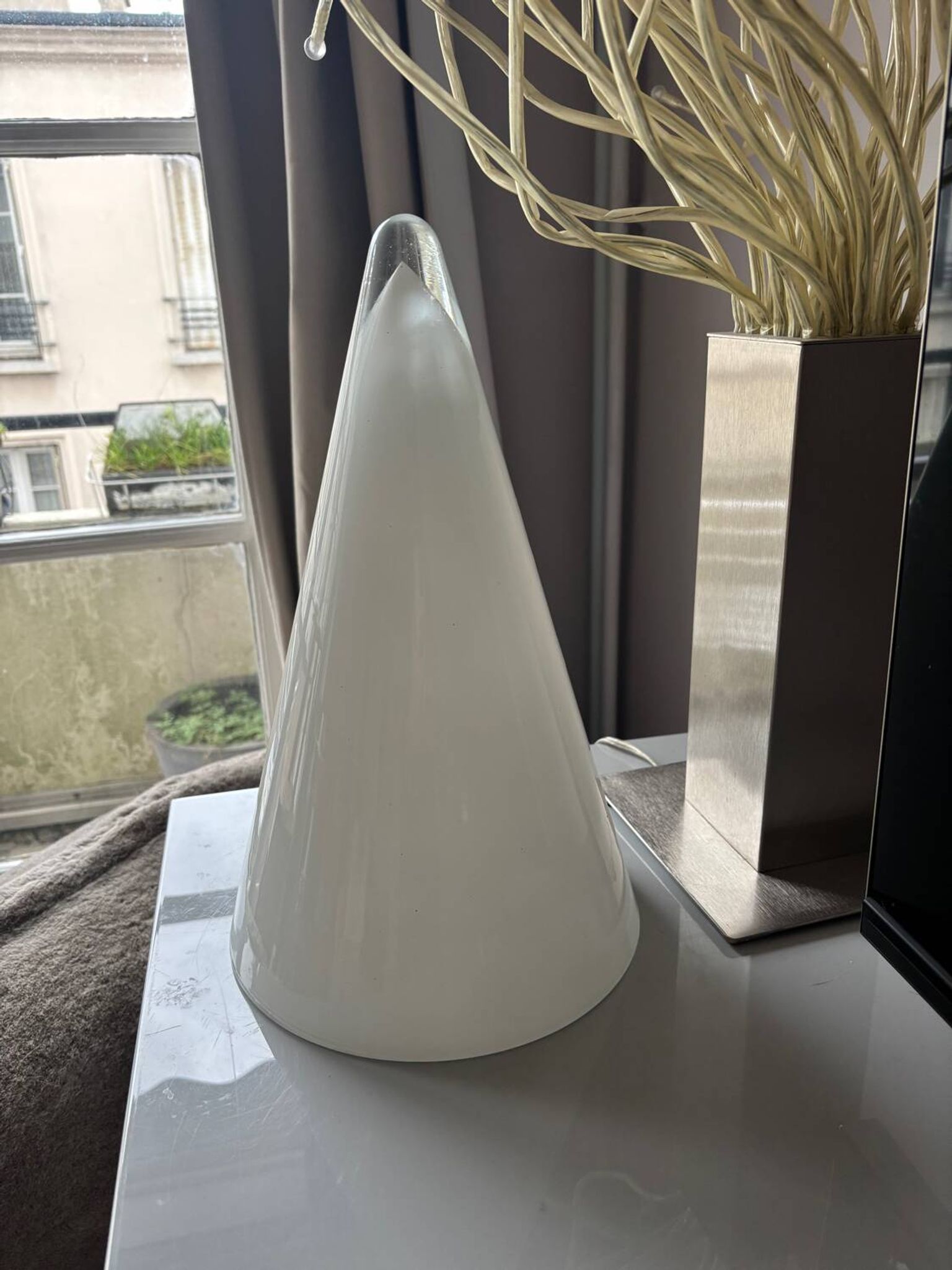 Vintage white opaline lamp teepee habitat