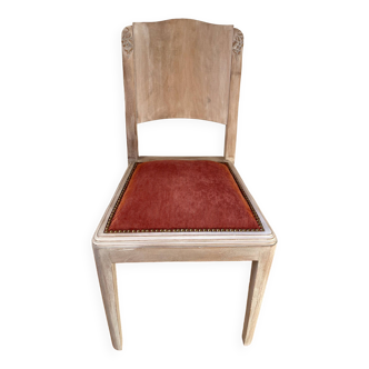 Chaise patinée velour