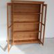 glass library natural solid wood