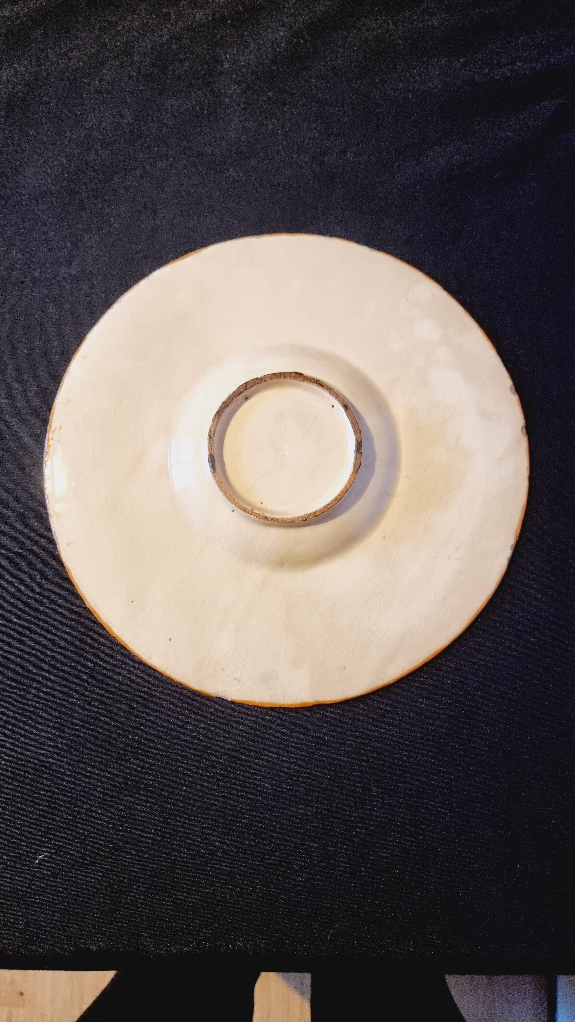 Italian faience plate with a female portrait decoration, Renaissance style.