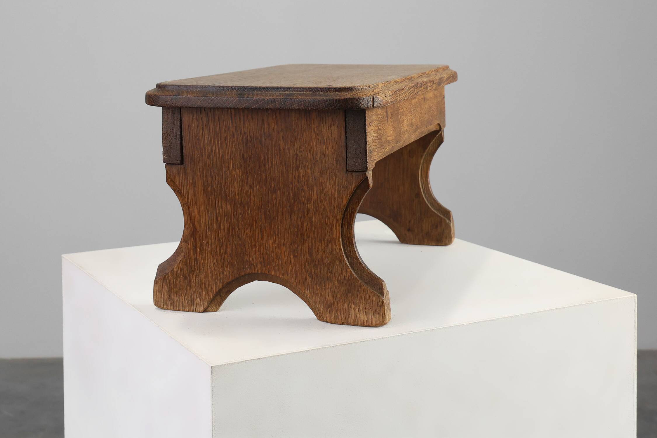 French Provincial Small 19th century rustic oak bench, France