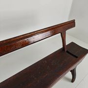 Banc de chemin de fer victorien en pin pitchpin – Halstead’s Makers, Todmorden