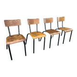 4 vintage 60s school chairs