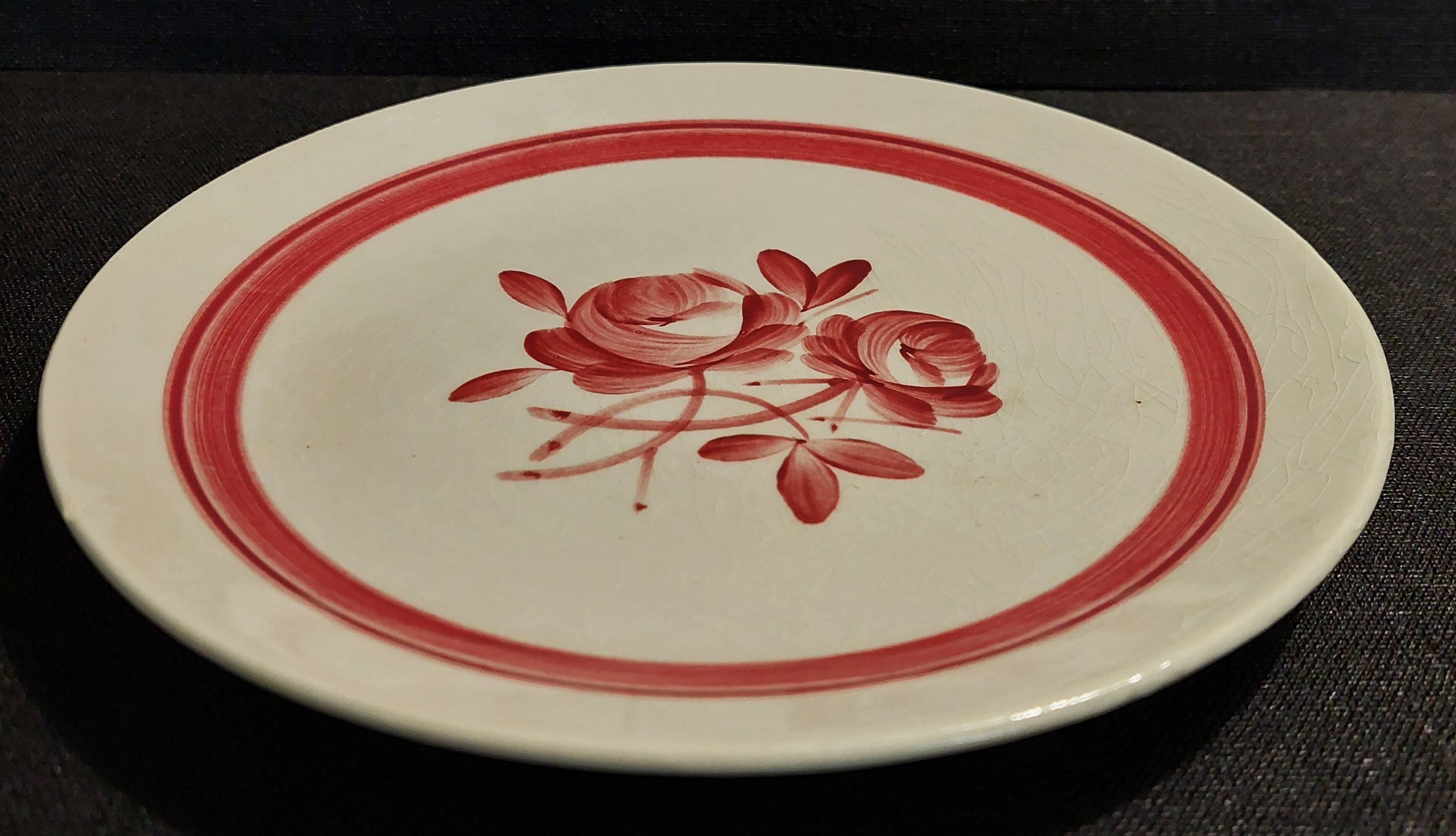 Gien earthenware dessert plate, Briare decor