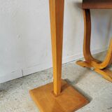 Art deco floor lamp Mazda chrome opaline wood