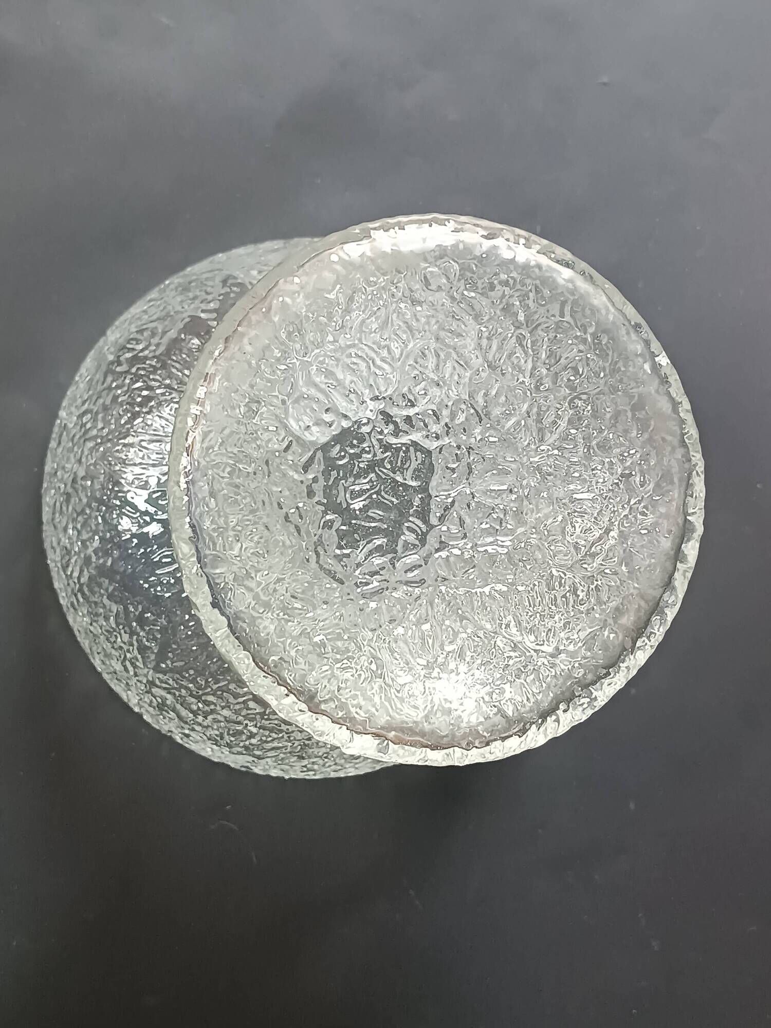 Vintage frosted crystal footed bowl