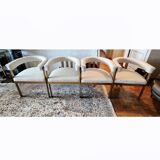 4 Eichholtz Clubhouse Bouclé Cream chairs