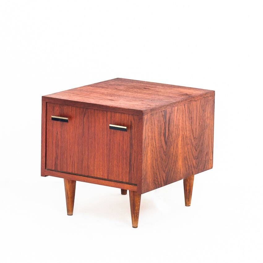 Vintage teak bedside table in Scandinavian style - France, 1960s