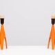 Voss Belysning Orange Enamel table lamps 1950s Denmark