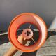1980s orange turned wooden lamp