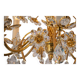 Large flower-shaped chandelier in gilded brass by Palwa, Germany, 1970s.
