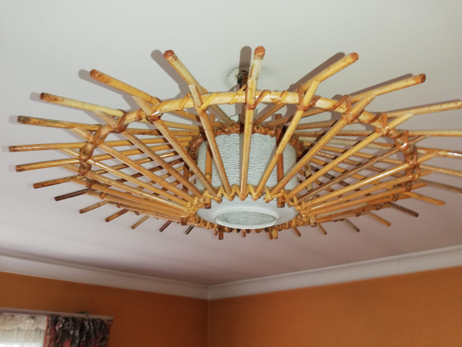 Vintage wicker pendant lamp
