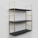 Vintage black and gold String design shelf. 60s