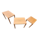 Ensemble de 3 tables gigognes en chêne massif / Henry Walter Klein pour Bramin / 1970