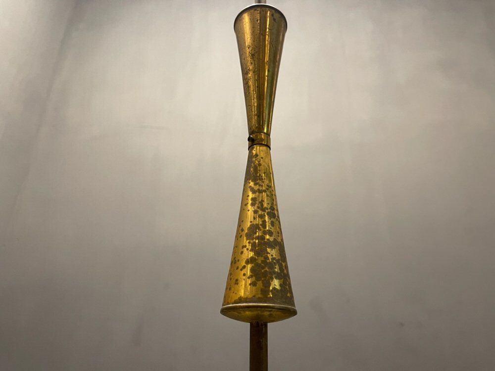 Vintage Bronze & Glass Light Pendant Light, 1950s