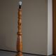 Mid-century sculptural Scandinavian floor lamp in solid pine, 1970.