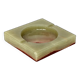 ​Italian ashtray in green and red onyx - 15 cm x 15 cm