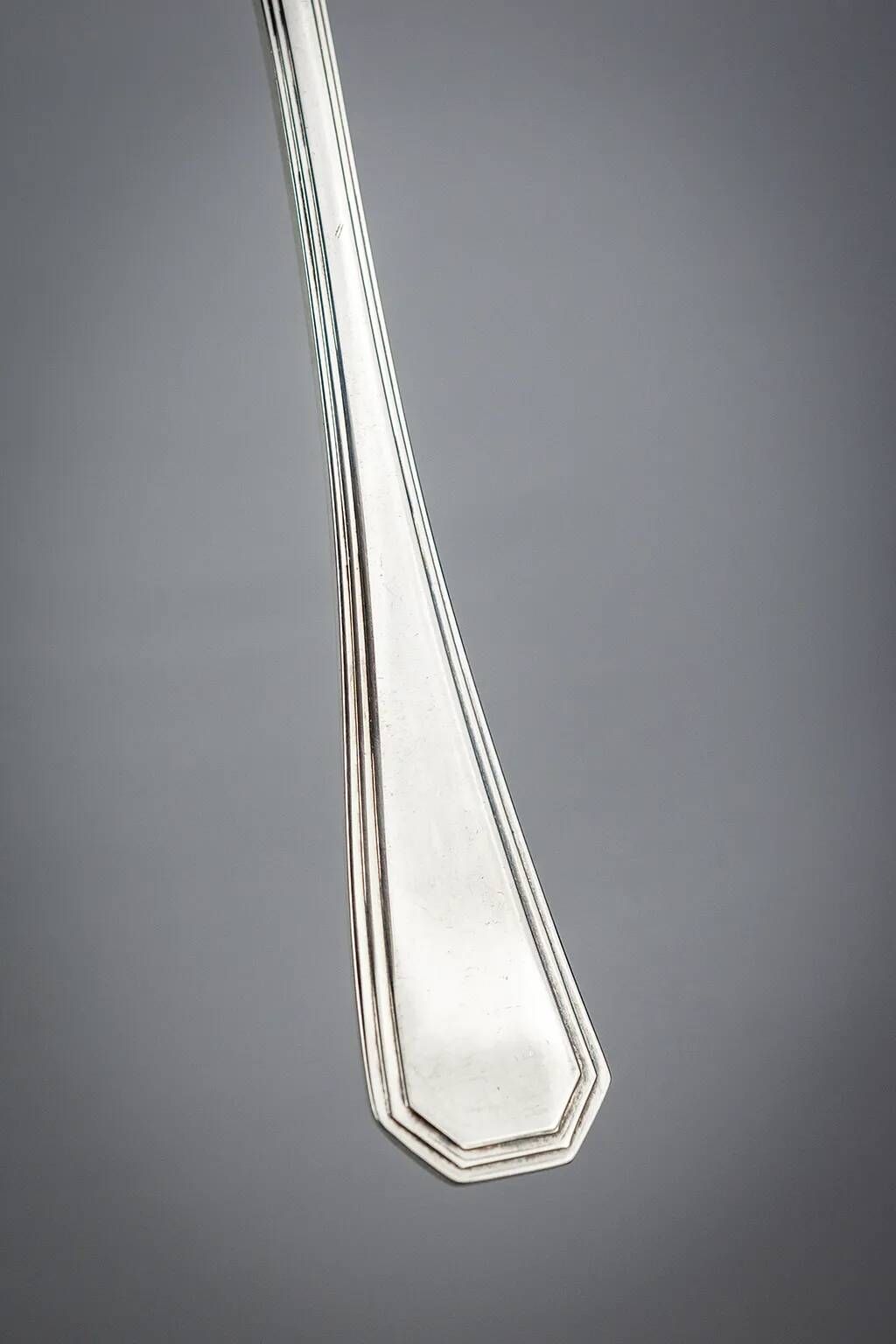 8 Christofle America silver-plated oyster forks, Luc Lanel