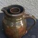 Pitcher, carafe, refreshing jug, ice cube jug, in brown glazed stoneware,