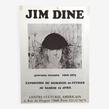 Affiche originale de Jim Dine Centre culturel américain 1975