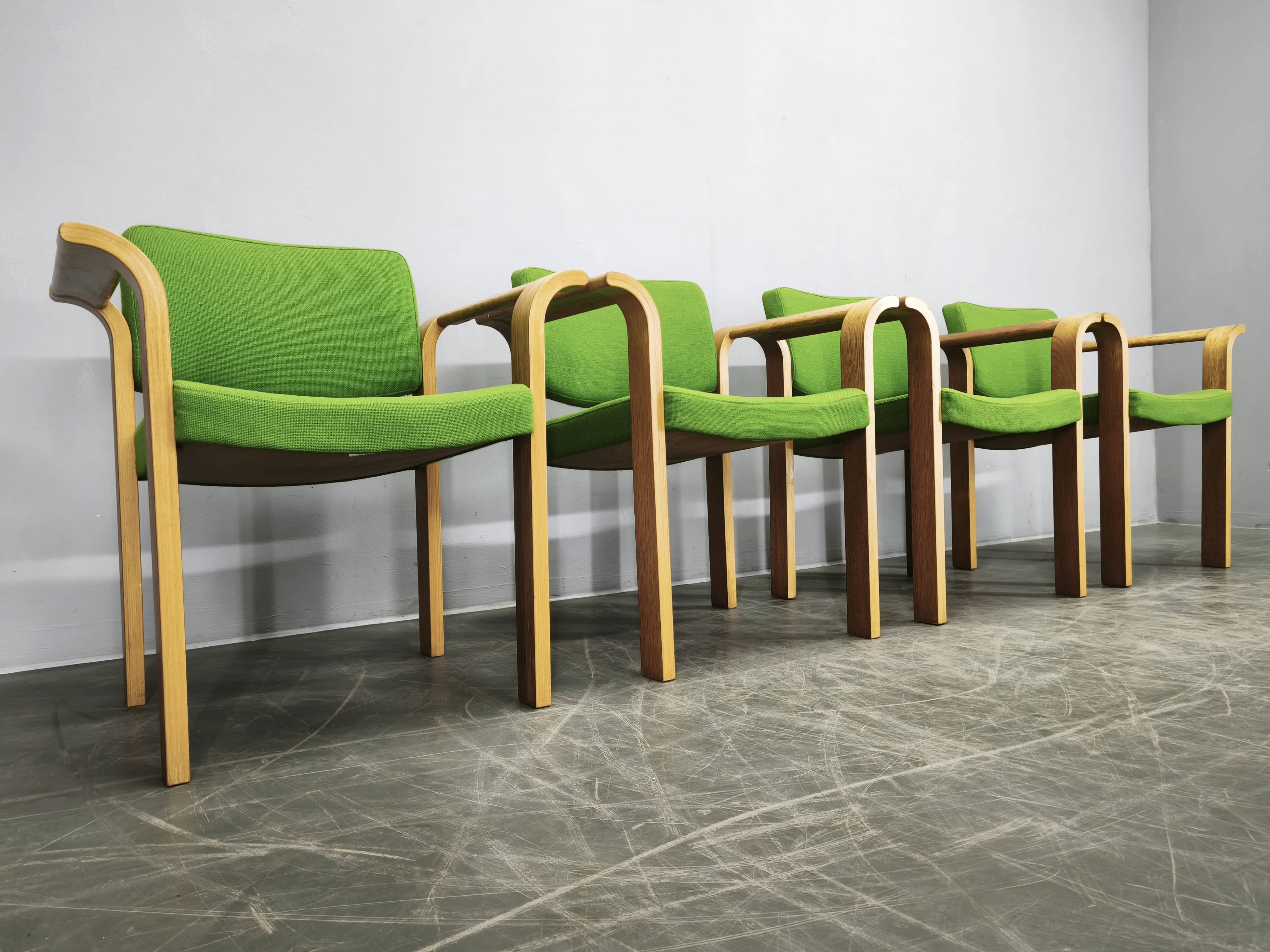 Set of 4 Danish Oak Armchairs by Magnus Olesen, 1960s