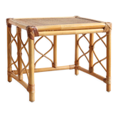 Vintage square rattan side coffee table