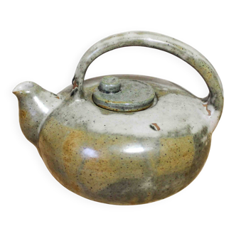 Enamelled ceramic teapot signed Rouart