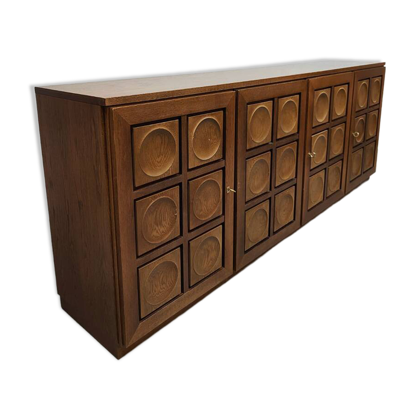 Vintage brutalist sideboard credenza Gerhard Bartels 'Cubism'