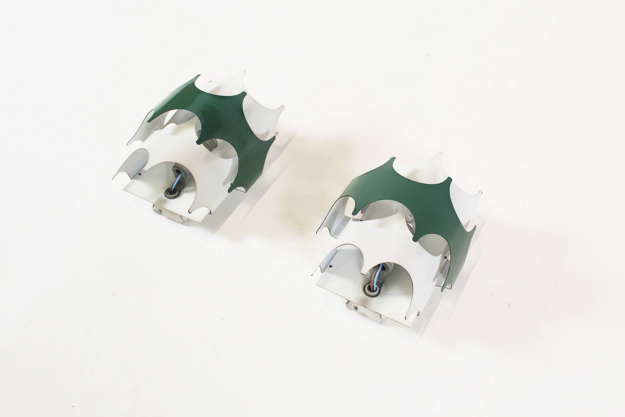 Pair of 1970’s modernist Space Age wall sconces by Doria Leuchten