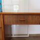 Vintage cane rattan desk with a large top and 5 drawers - 1960s/70s.