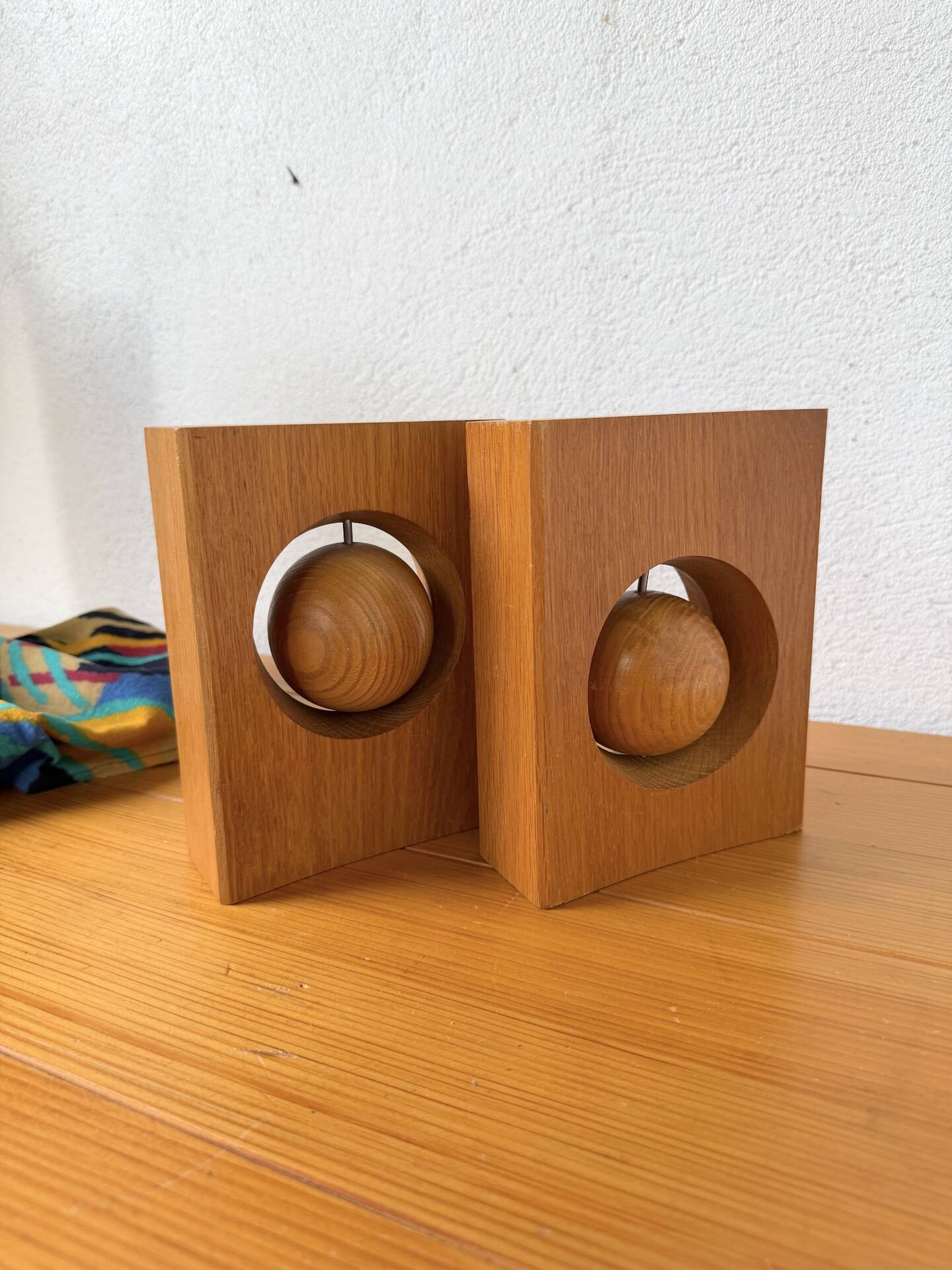 Constructivist wooden bookends