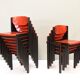 Italian postmodern stacking chairs in Sottsass style, Italy, 1970s, set of 14