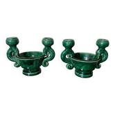 Pair of ceramic candlesticks
