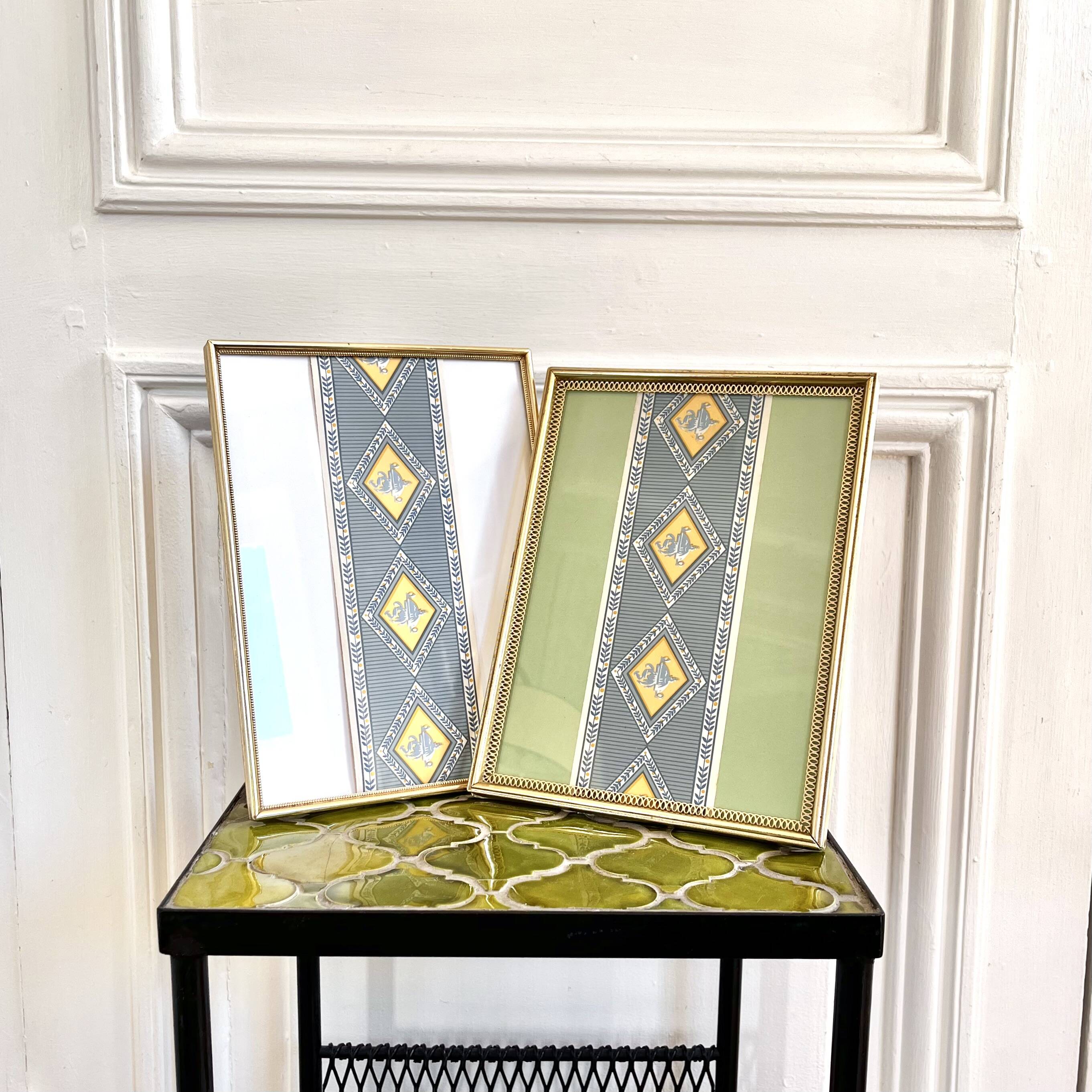 Old brass frame to stand