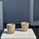 Set of 2 cups in Indonesian ceramic (brown & speckled glazed matte)