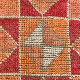 Red & Green Turkish Vintage Runner Rug, 93x342Cm