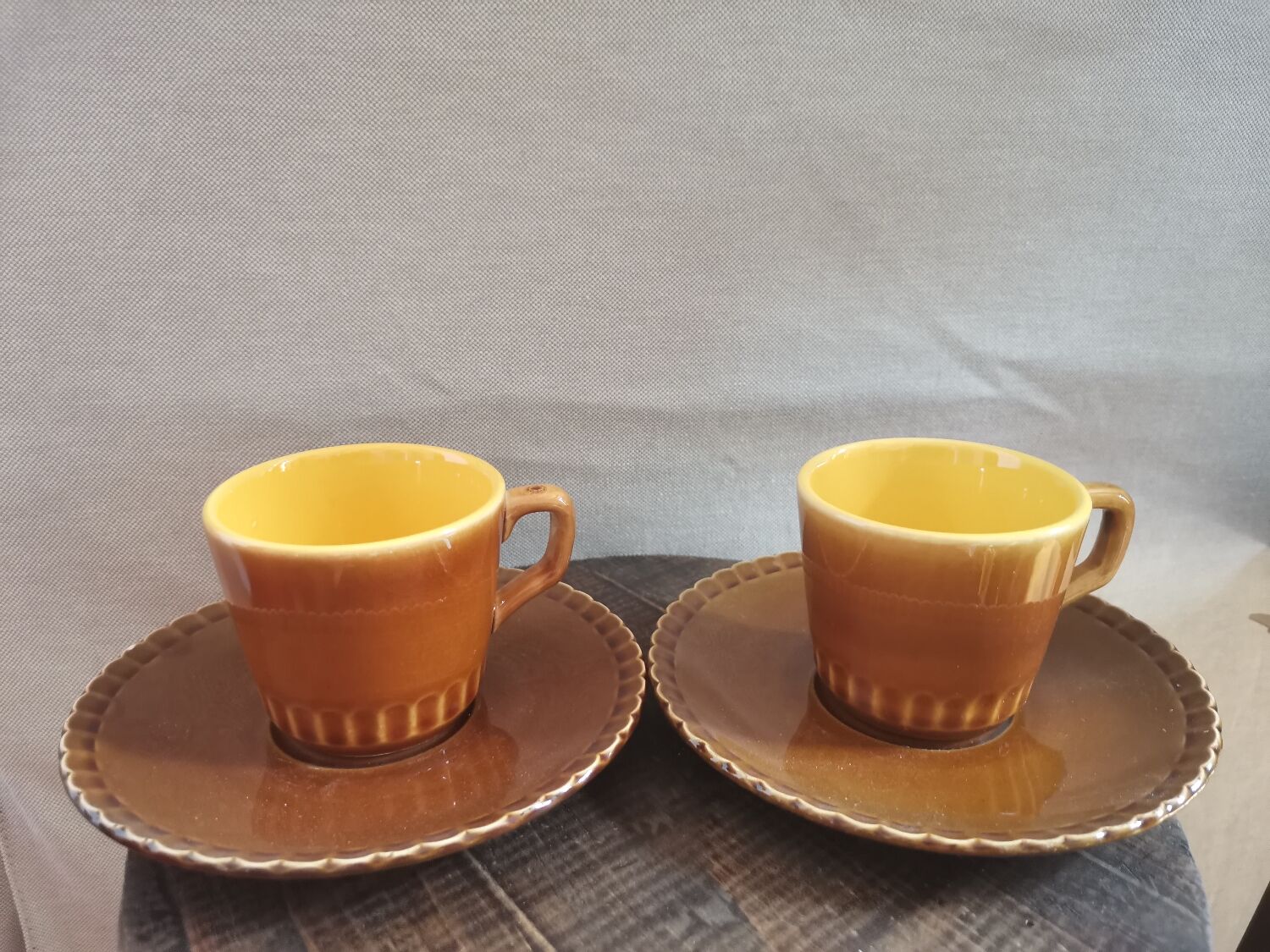 Lot De 2 Tasses à Café Vintage En Grès 300 Ml | Style Rétro Fleuri Rouge Et Bleu | Pour Déco Et Usage Quotidien