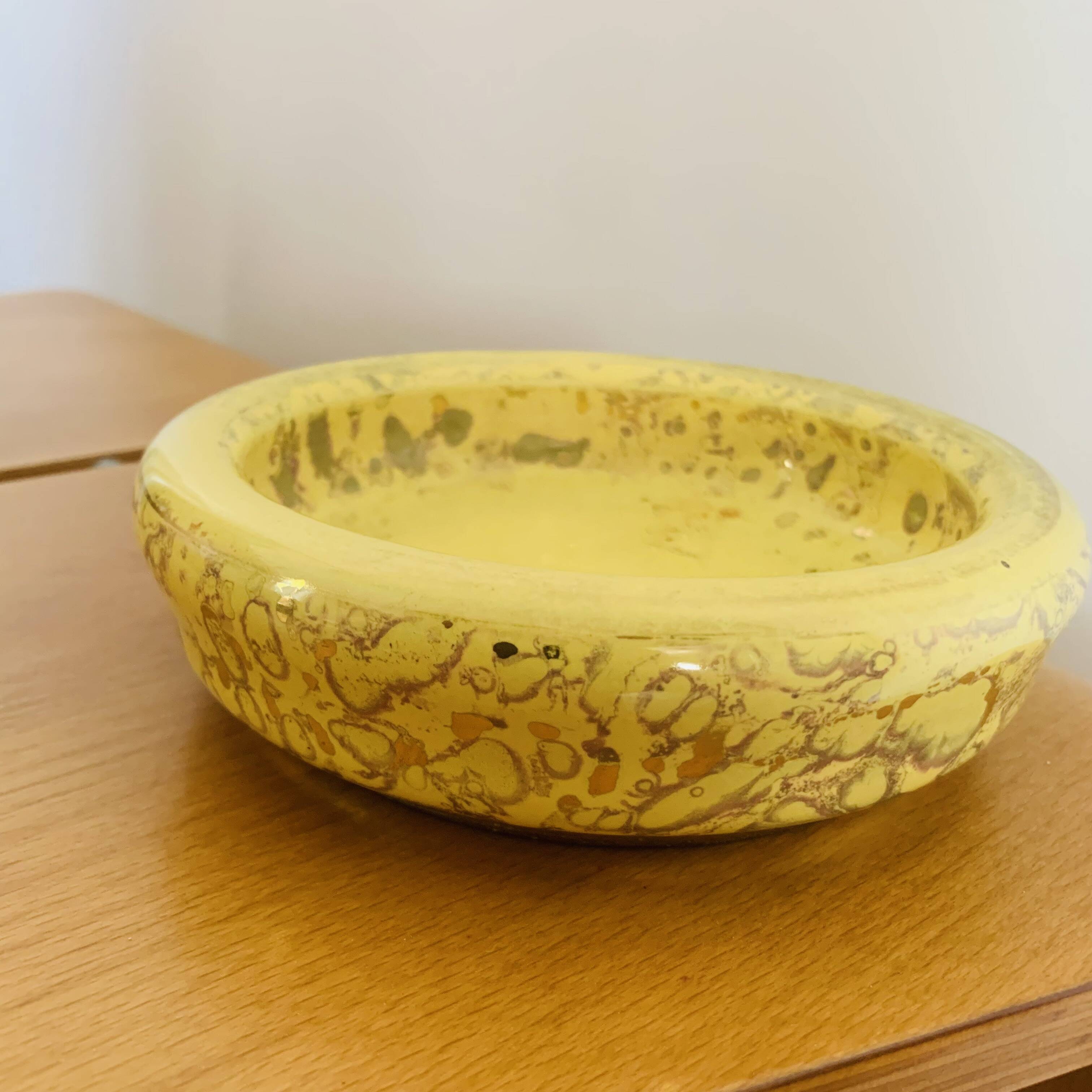 Yellow and gold catch-all, Jean Mazeaud & Faverot, Ateliers Sèvres MF