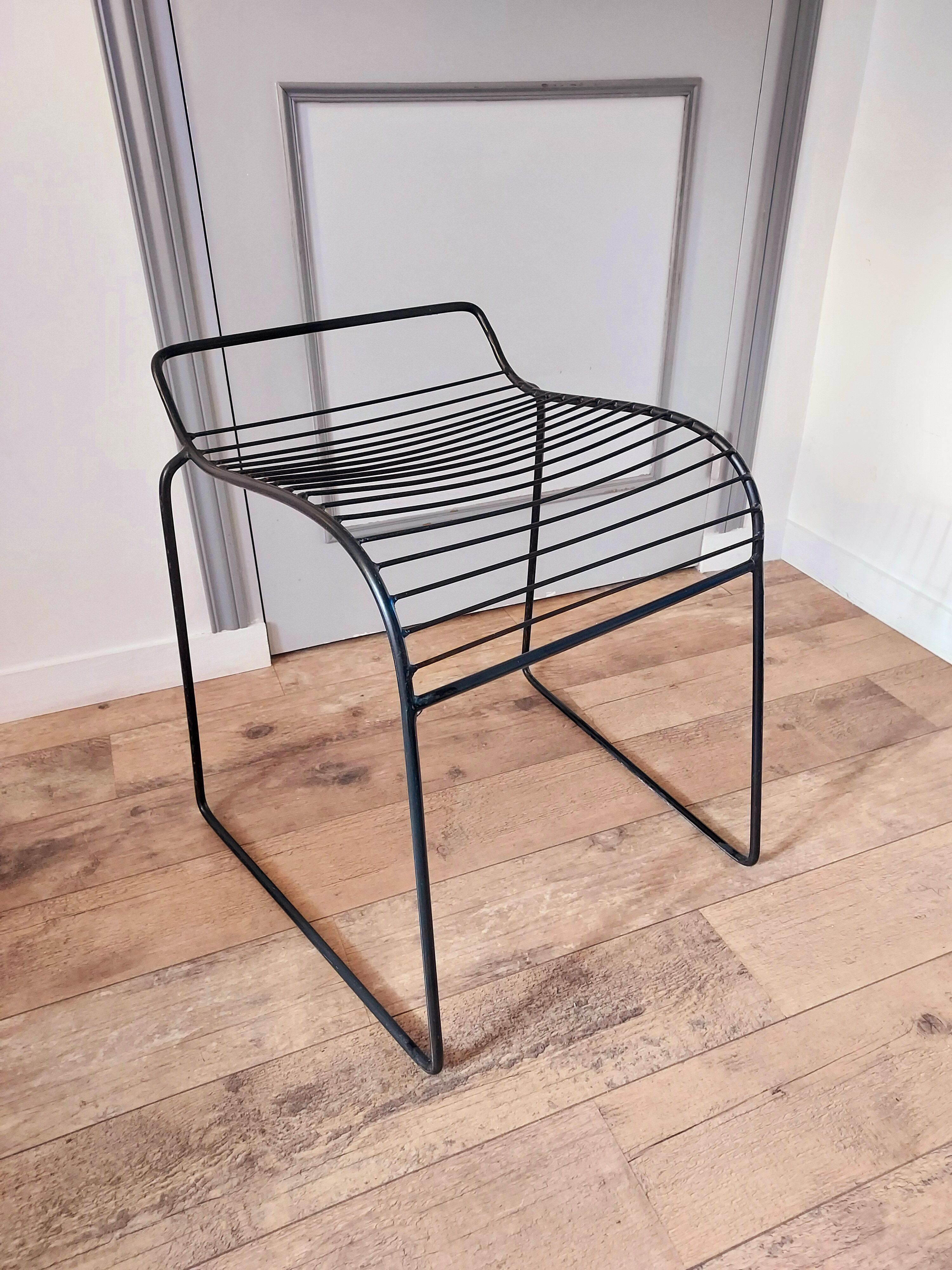 Black wire stool