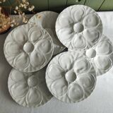 Lot de 6 assiettes à huîtres en porcelaine de Pillivuyt