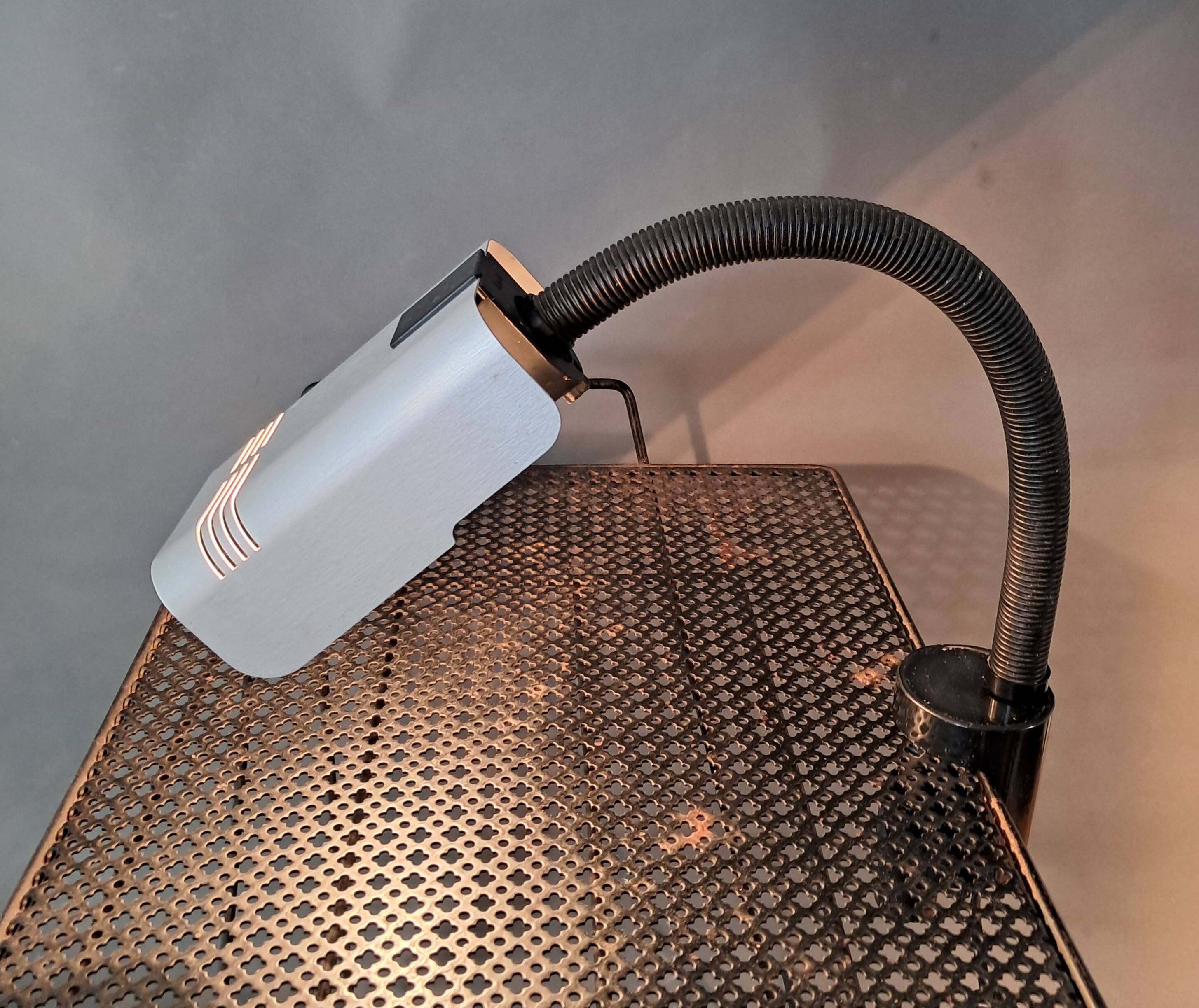 1970 Targetti Sankey workshop lamp in brushed aluminum.
