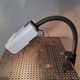 1970 Targetti Sankey workshop lamp in brushed aluminum.