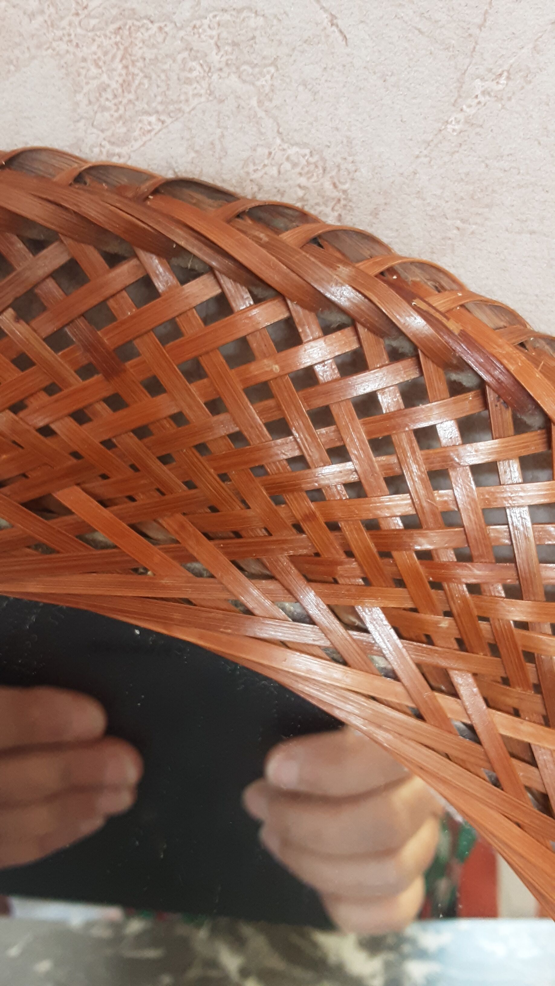 Oval rattan mirror - year 70