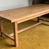 Raw wood farm table.