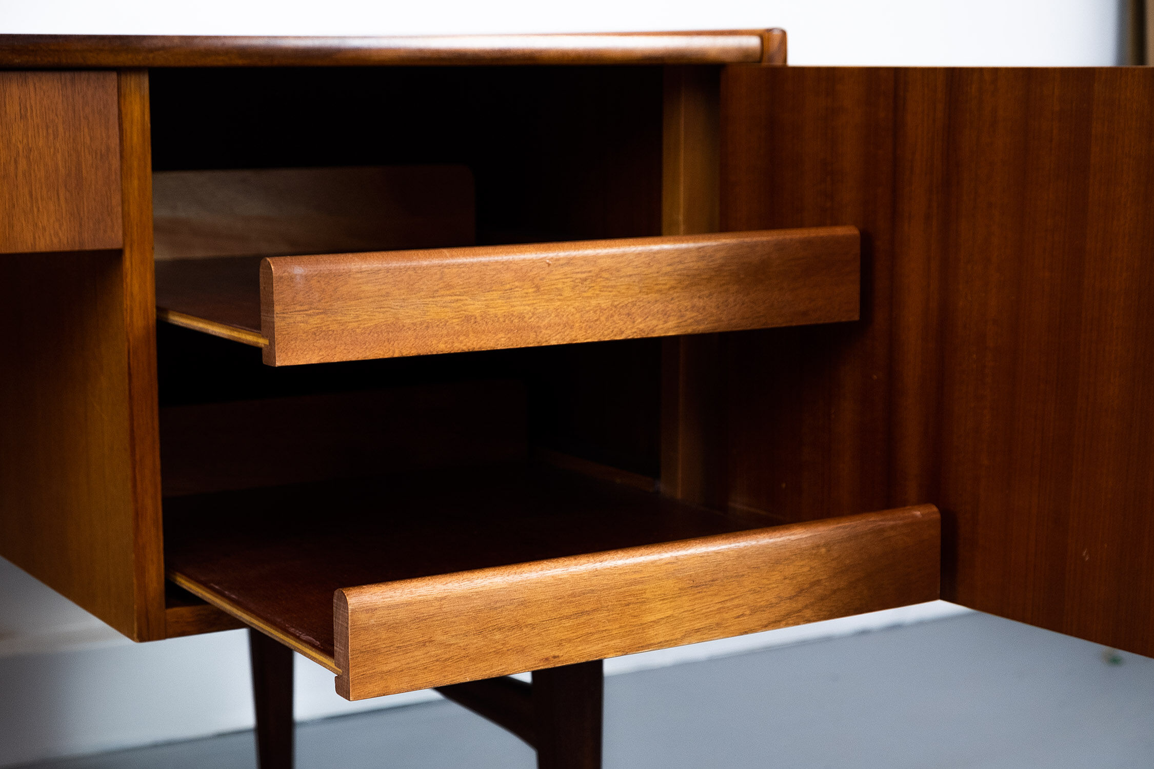 Freestanding vintage teak desk 1960s