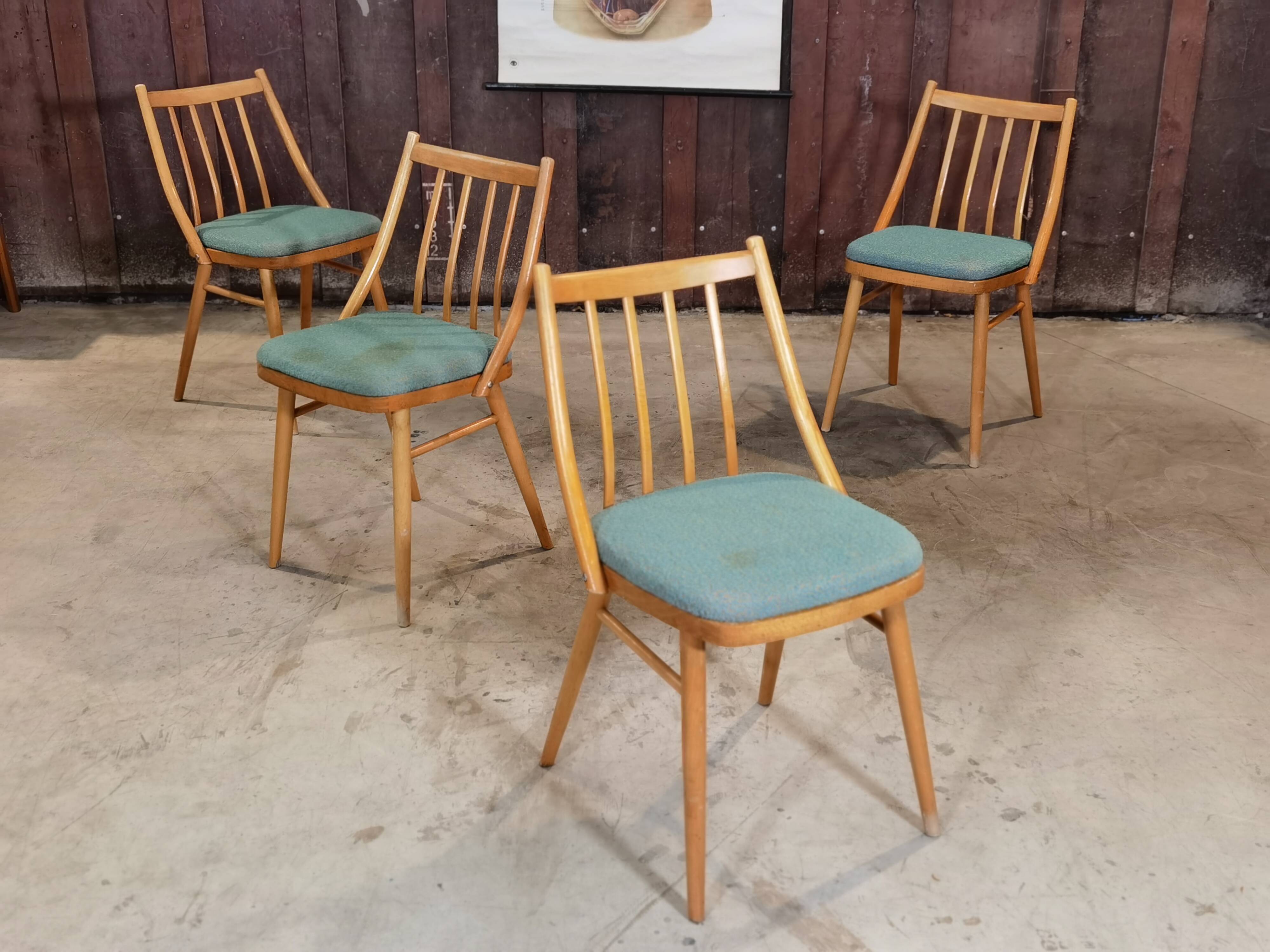 Lot of 4 chairs Antonin Suman
